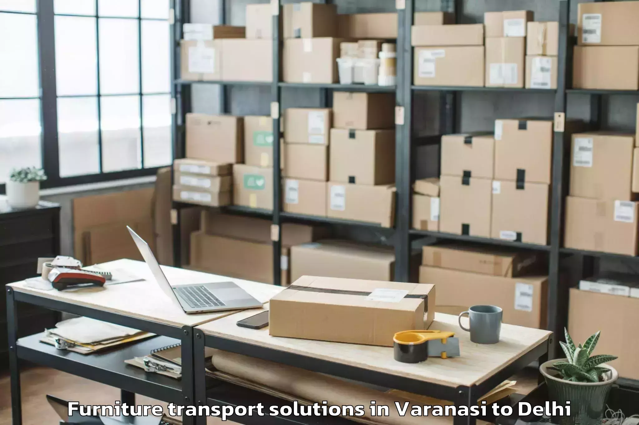 Affordable Varanasi to Defence Colony Furniture Transport Solutions